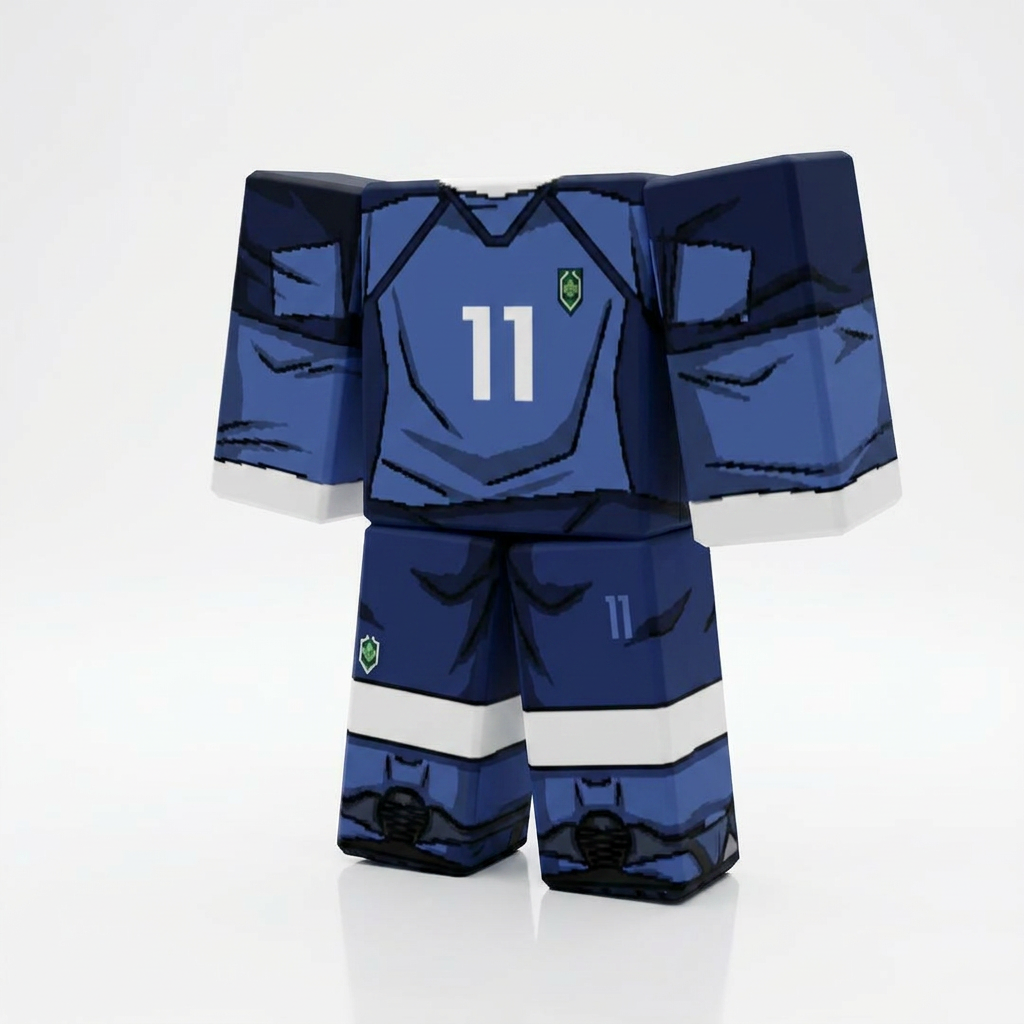 Yoichi Isagi Roblox Outfit – Blue Lock Avatar Costume & Shirt Template - View 1