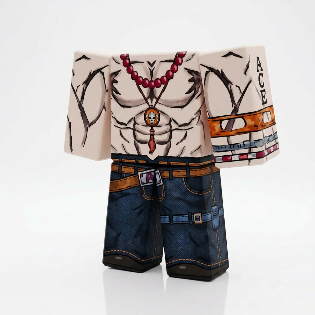 Ace Roblox Outfit – One Piece Avatar Costume & Shirt Template View 1