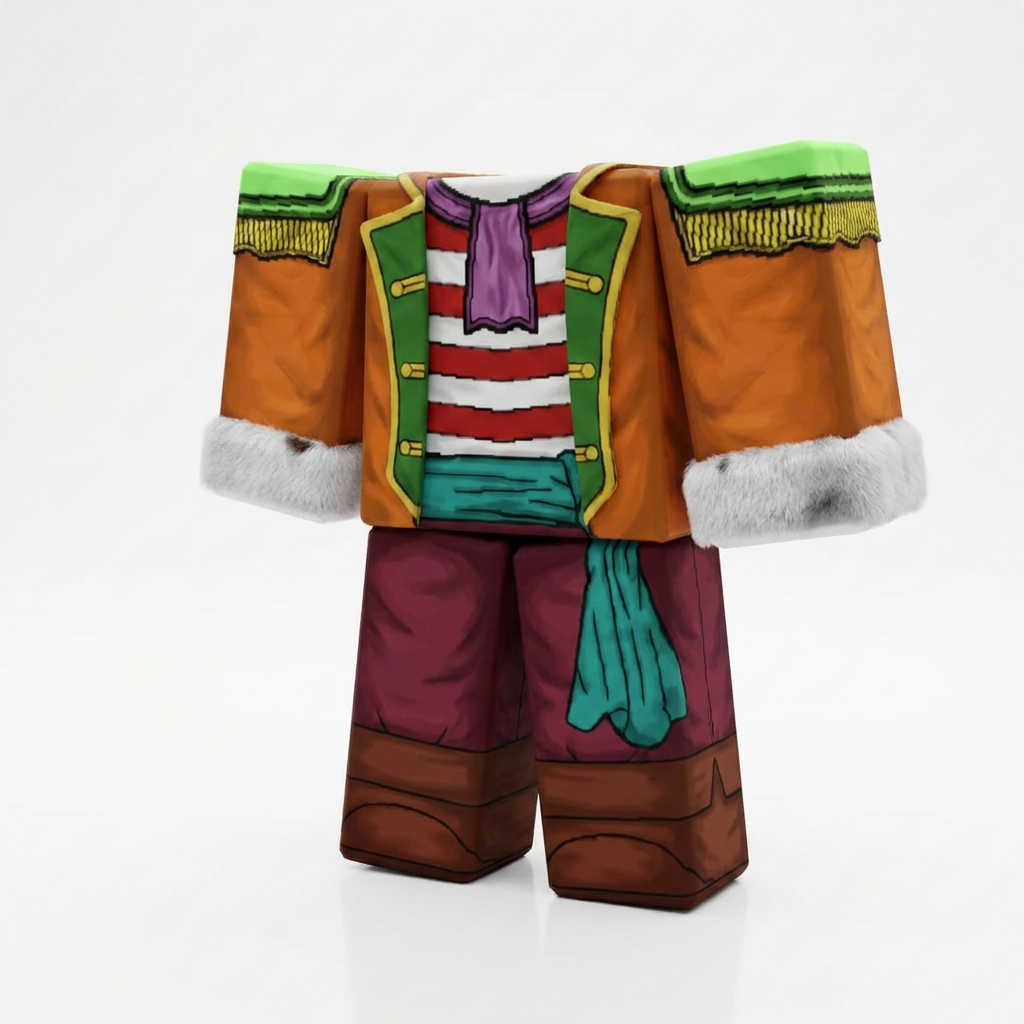 Buggy Roblox Outfit – One Piece Avatar Costume & Shirt Template View 1