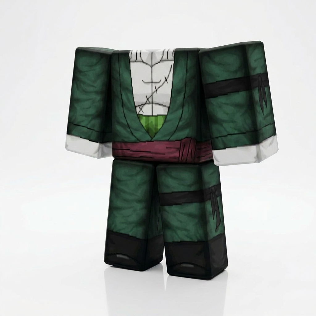 Roronoa Zoro Roblox Outfit – One Piece Avatar Costume & Shirt Template - View 1