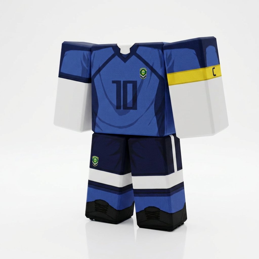  Rin Itoshi Roblox Outfit – Blue Lock Avatar Costume & Shirt Template View 1