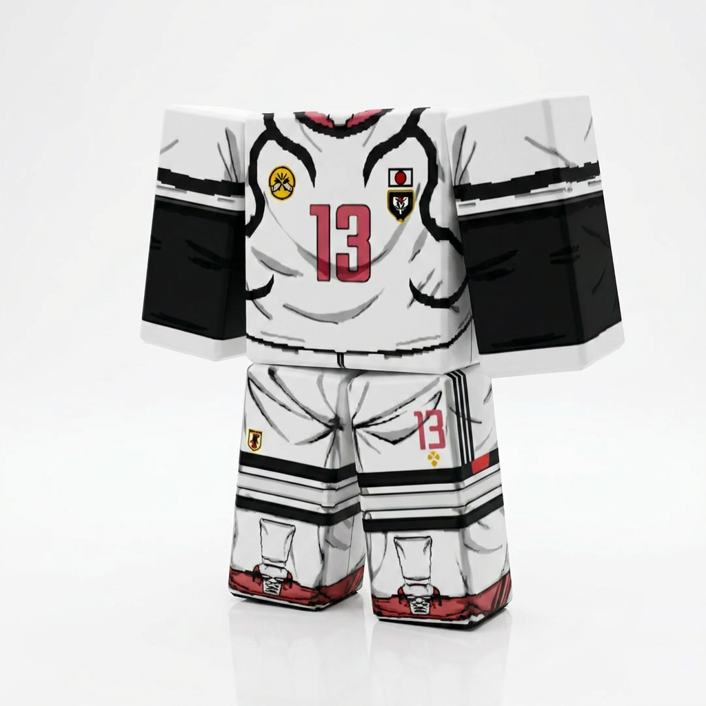  Ryusei Shidou Japan U-20 Roblox Outfit – Blue Lock Avatar Costume & Shirt Template - View 1