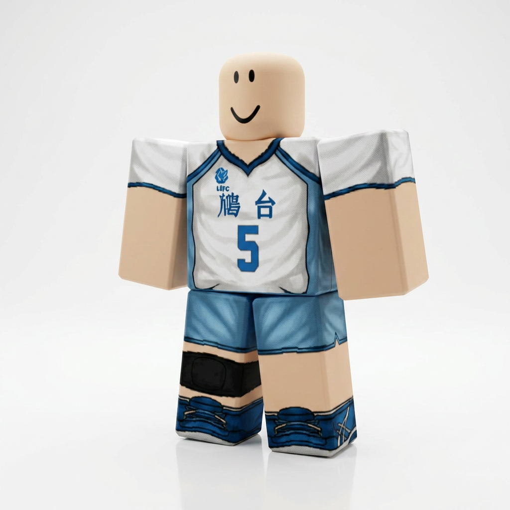 Kazana Roblox Outfit – Volleyball Legends Avatar Costume & Shirt Template - View 1