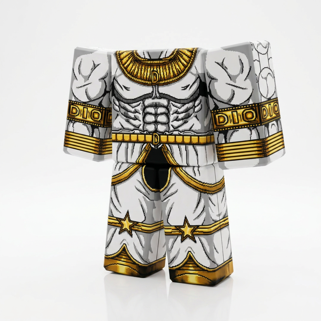 Over Heaven Roblox Outfit – JoJo's Bizarre Adventure Avatar Costume & Shirt Template View 1